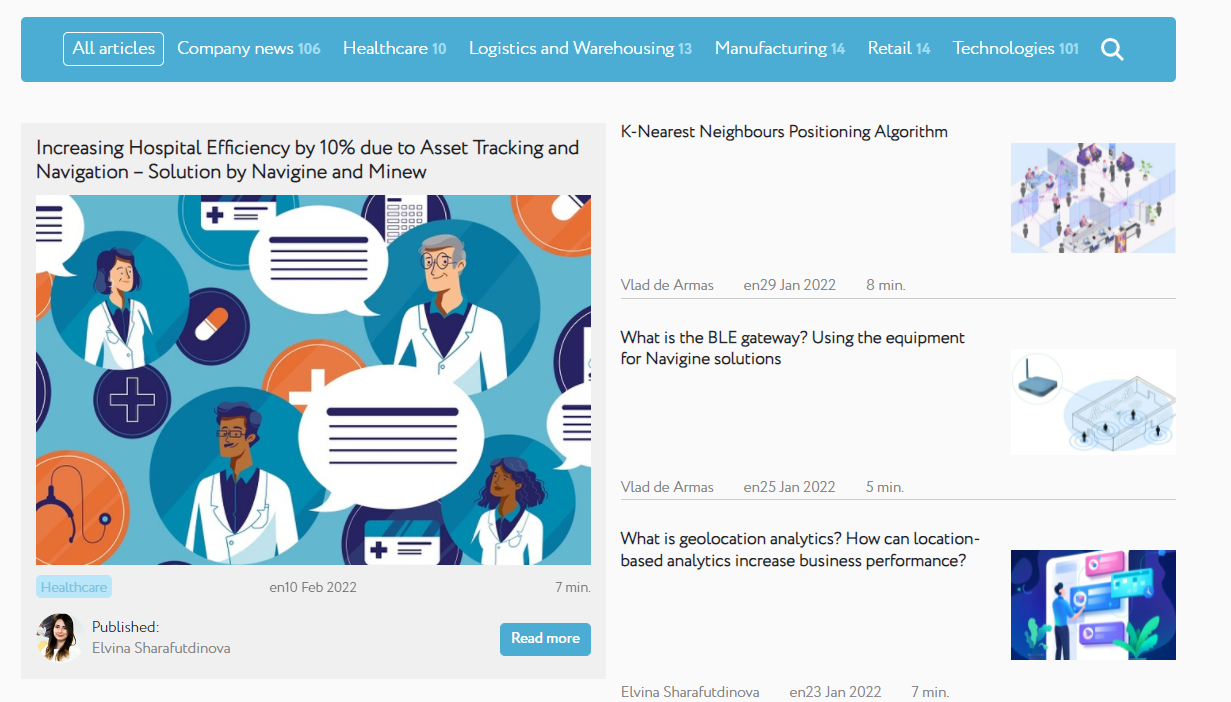 Blog section example